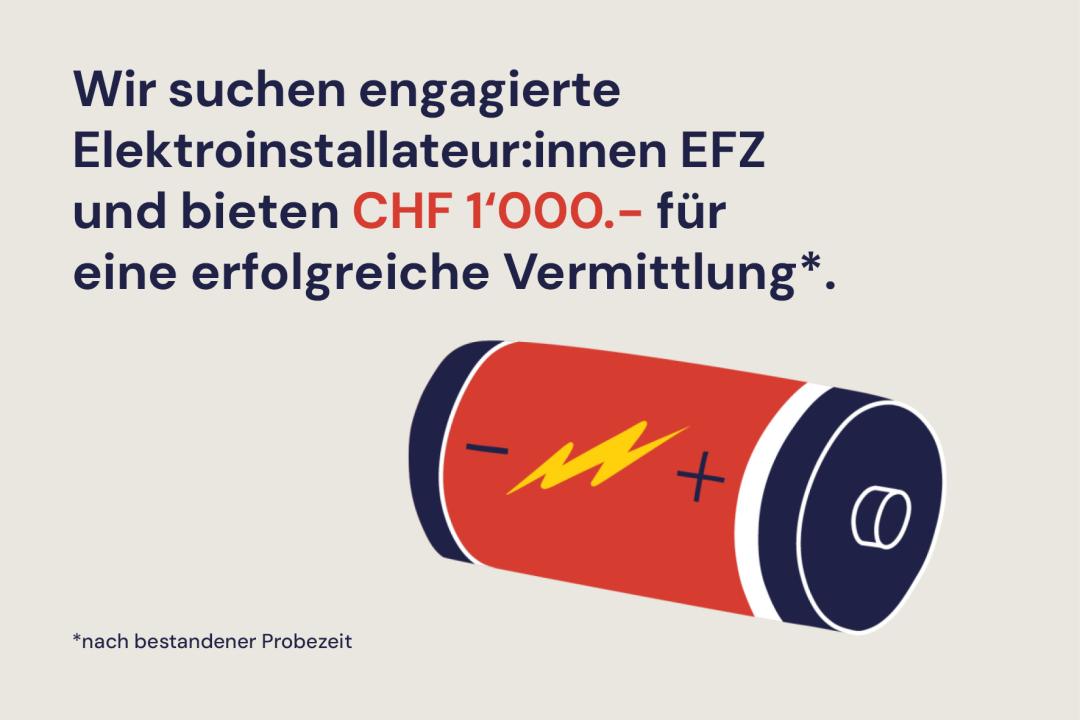 Jobangebote: CHF 1000.- als Vermittlungsprovision für die besten der Branche